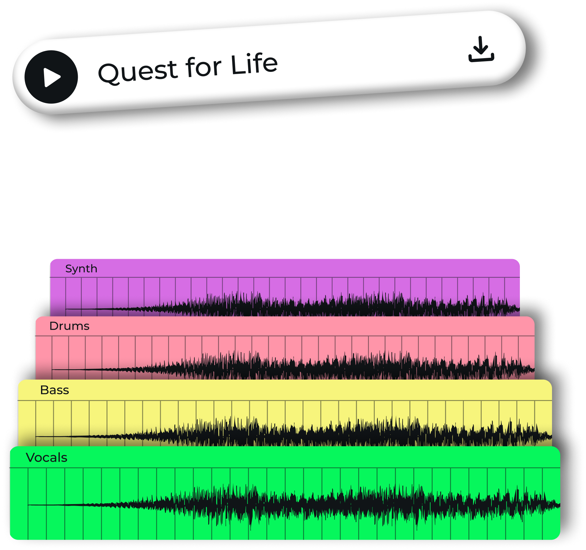 Quest for Life song breaks down into stems